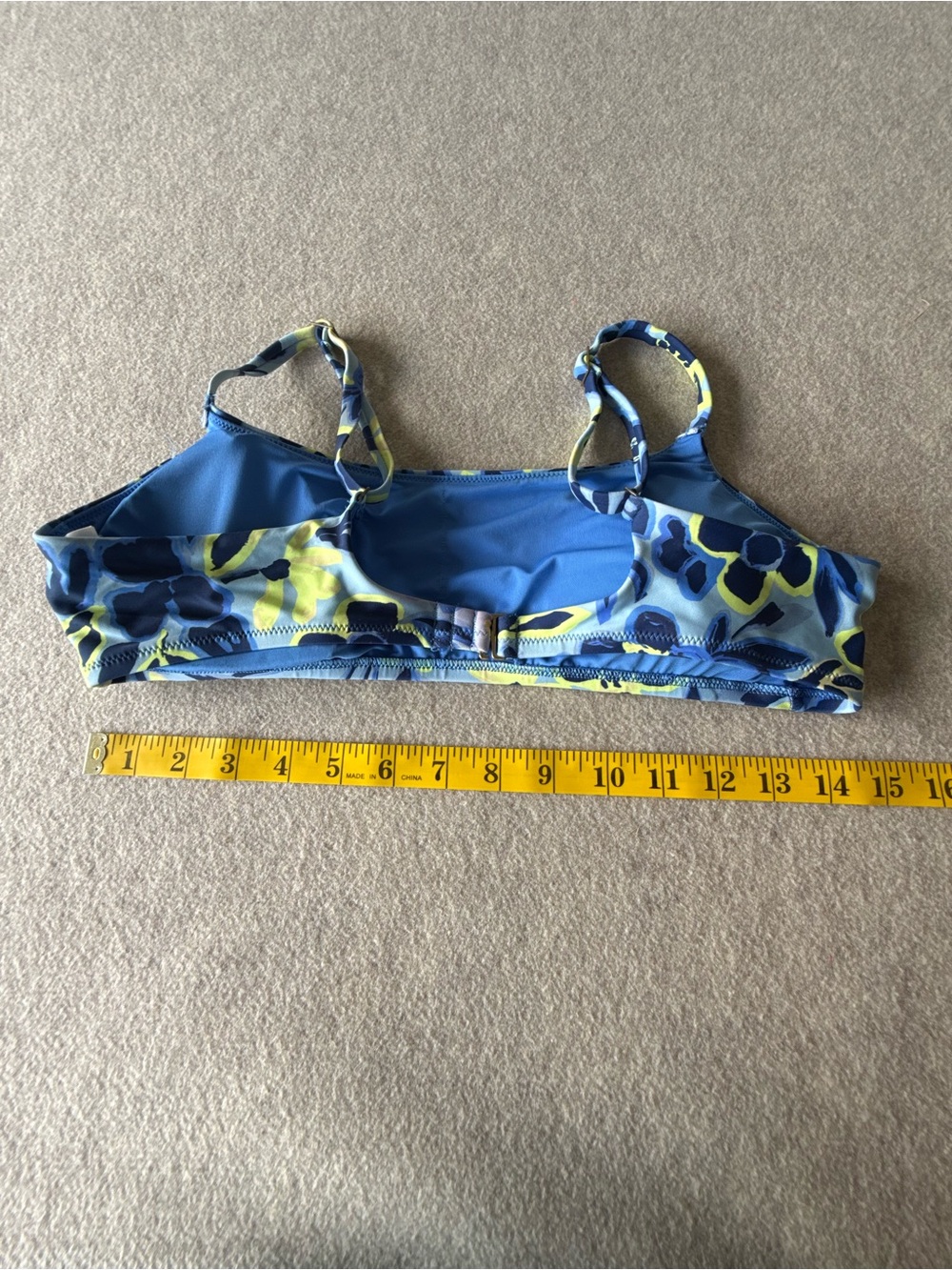 aerie Blue & Yellow Floral Bralette Bikini Top - Picture 5 of 8